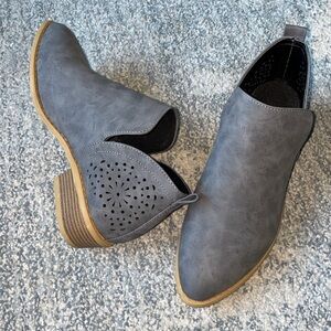 Blue gray booties